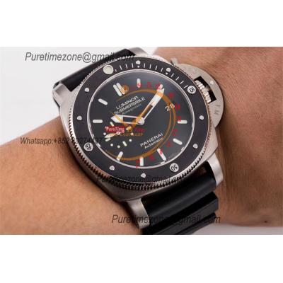 PAM00389 Luminor Submersible 1950 Titanium Amagnetic P9000 Automatic Mens Watch VSF Best Edition Black Rubber Strap