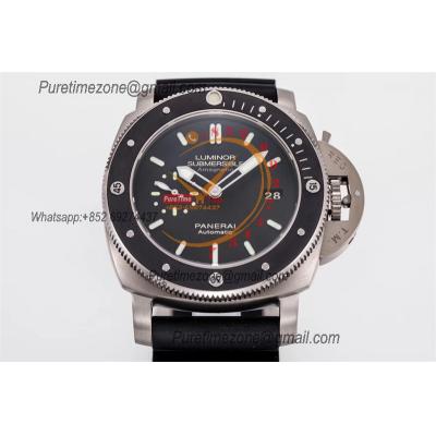 PAM00389 Luminor Submersible 1950 Titanium Amagnetic P9000 Automatic Mens Watch VSF Best Edition Black Rubber Strap