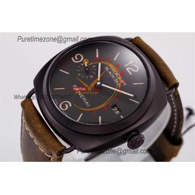 PAM00505 Radiomir Black Seal 3 Days P9000 Automatic Mens Watch VSF V2 1:1 Best Edition Brown Asso Strap