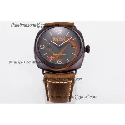 PAM00505 Radiomir Black Seal 3 Days P9000 Automatic Mens Watch VSF V2 1:1 Best Edition Brown Asso Strap