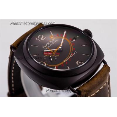 PAM00505 Radiomir Black Seal 3 Days P9000 Automatic Mens Watch VSF V2 1:1 Best Edition Brown Asso Strap