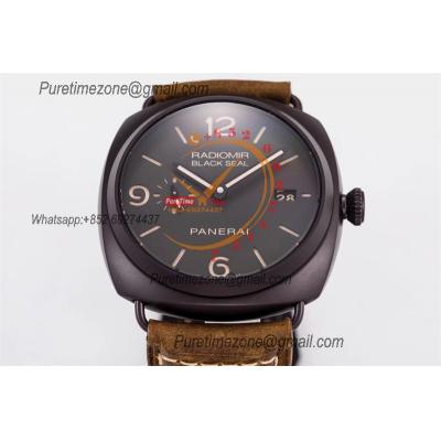 PAM00505 Radiomir Black Seal 3 Days P9000 Automatic Mens Watch VSF V2 1:1 Best Edition Brown Asso Strap