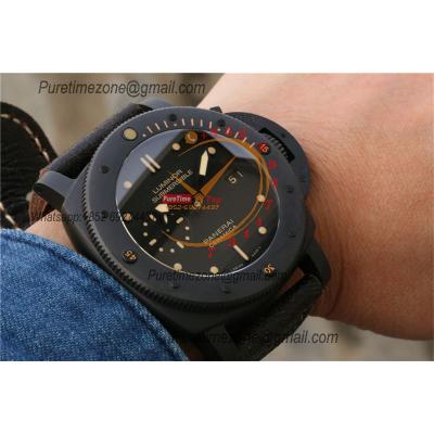 PAM00508 Luminor Submersible 1950 P9000 Automatic Mens Watch VSF V2 Ceramic Black Dial Leather Strap