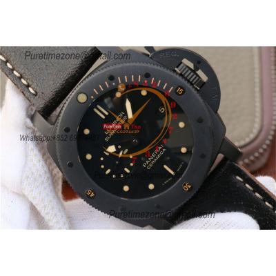 PAM00508 Luminor Submersible 1950 P9000 Automatic Mens Watch VSF V2 Ceramic Black Dial Leather Strap