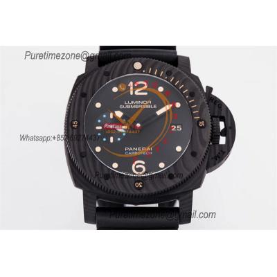 PAM00616 Luminor Submersible 1950 Carbotech  P9000 Automatic Mens Watch VSF V3 Best Edition Blue Logo Black Rubber Strap