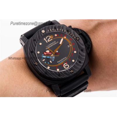 PAM00616 Luminor Submersible 1950 Carbotech  P9000 Automatic Mens Watch VSF V3 Best Edition Blue Logo Black Rubber Strap