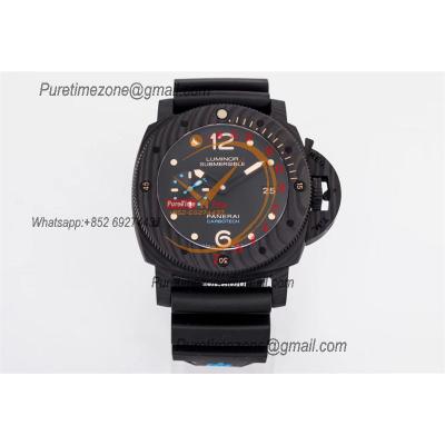 PAM00616 Luminor Submersible 1950 Carbotech  P9000 Automatic Mens Watch VSF V3 Best Edition Blue Logo Black Rubber Strap