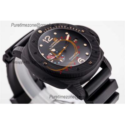 PAM00616 Luminor Submersible 1950 Carbotech  P9000 Automatic Mens Watch VSF V3 Best Edition Blue Logo Black Rubber Strap