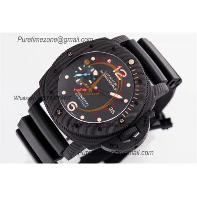 PAM00616 Luminor Submersible 1950 Carbotech  P9000 Automatic Mens Watch VSF V3 Best Edition Blue Logo Black Rubber Strap