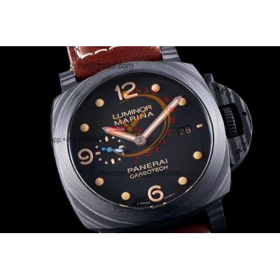 PAM00661 Luminor Marina 1950 3 Days Carbotech P9010 Automatic Mens Watch VSF 1:1 Best Edition Brown Leather Strap