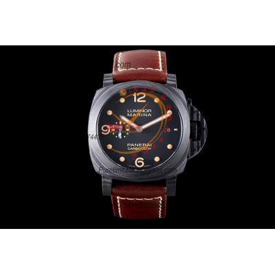 PAM00661 Luminor Marina 1950 3 Days Carbotech P9010 Automatic Mens Watch VSF 1:1 Best Edition Brown Leather Strap