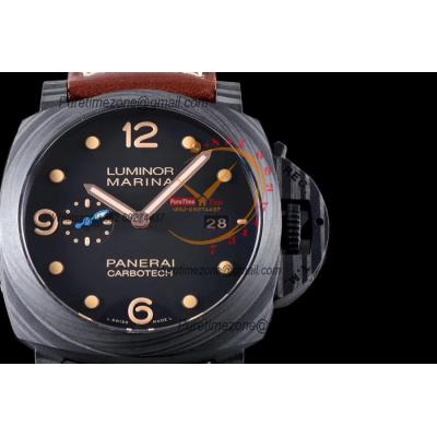 PAM00661 Luminor Marina 1950 3 Days Carbotech P9010 Automatic Mens Watch VSF 1:1 Best Edition Brown Leather Strap