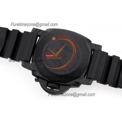 PAM00960 Submersible Carbotech P9010 Automatic Mens Watch 42mm VSF Best Edition Black Dial Blue Markers Rubber Strap