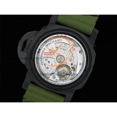 PAM00961 Submersible Marina Militare Carbotech P9010 Automatic Mens Watch VSF Best Edition Carbon Dial Green Rubber