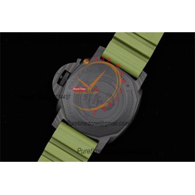 PAM00961 Submersible Marina Militare Carbotech P9010 Automatic Mens Watch VSF Best Edition Carbon Dial Green Rubber