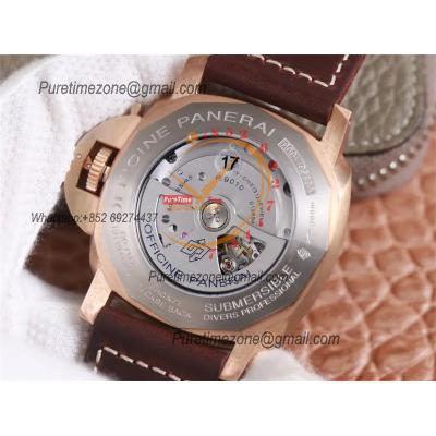 PAM00968 Submersible Bronzo P9010 Automatic Mens Watch VSF Best Edition Brown Ceramic Bezel and Dial Calfskin Strap