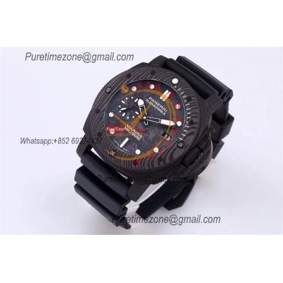 PAM00979 Luminor Submersible Carbotech  P9010 Automatic Mens Watch VSF Best Edition Carbon Dial Rubber Strap