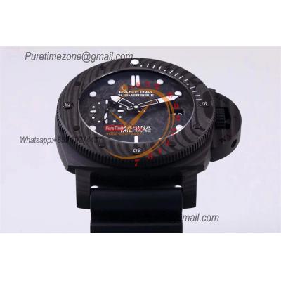 PAM00979 Luminor Submersible Carbotech  P9010 Automatic Mens Watch VSF Best Edition Carbon Dial Rubber Strap