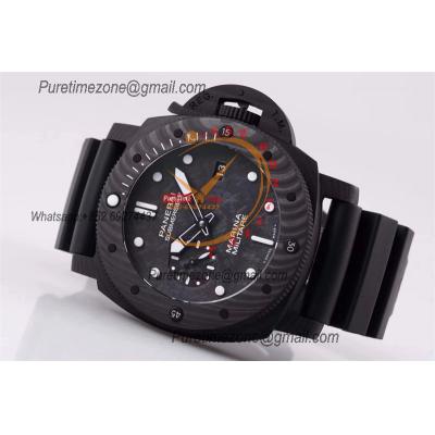 PAM00979 Luminor Submersible Carbotech  P9010 Automatic Mens Watch VSF Best Edition Carbon Dial Rubber Strap