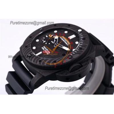 PAM00979 Luminor Submersible Carbotech  P9010 Automatic Mens Watch VSF Best Edition Carbon Dial Rubber Strap