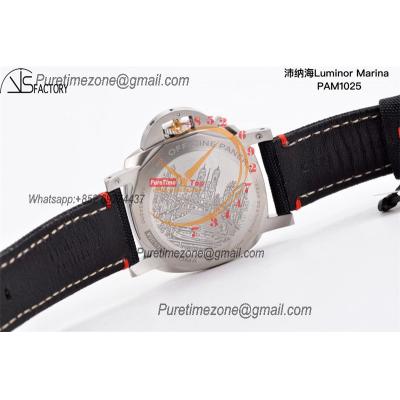 PAM01025 Luminor Marina P9010 Automatic Mens Watch VSF 1:1 Best Edition Black Dial Black Canvas Strap