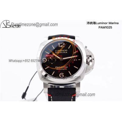 PAM01025 Luminor Marina P9010 Automatic Mens Watch VSF 1:1 Best Edition Black Dial Black Canvas Strap