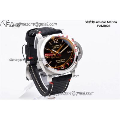 PAM01025 Luminor Marina P9010 Automatic Mens Watch VSF 1:1 Best Edition Black Dial Black Canvas Strap