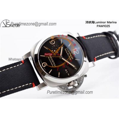 PAM01025 Luminor Marina P9010 Automatic Mens Watch VSF 1:1 Best Edition Black Dial Black Canvas Strap