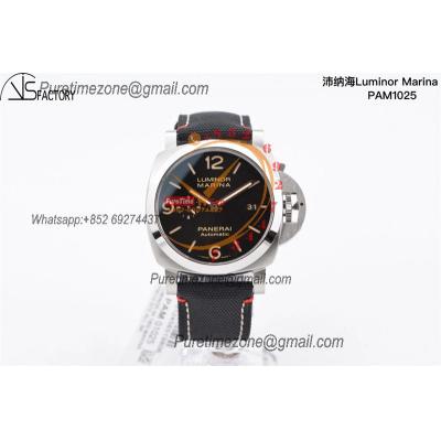 PAM01025 Luminor Marina P9010 Automatic Mens Watch VSF 1:1 Best Edition Black Dial Black Canvas Strap