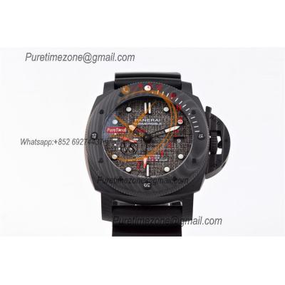 PAM01039 Submersible Luna Rossa Carbotech P9010 Automatic Mens Watch VSF Best Edition Grey Sail Dial Black Rubber Strap