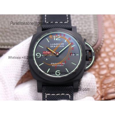 PAM01118 Luminor Marina Carbotech“Luminous Trilogy”P9010 Automatic Mens Watch VSF Best Edition on Black Sportech Strap