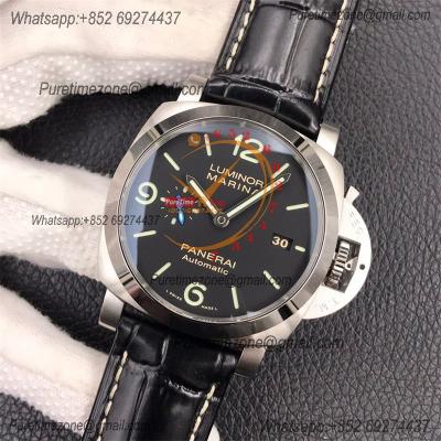 PAM01312 Luminor Marina P9010 Automatic Mens Watch VSF 1:1 Best Edition Black Dial on Black Leather Strap