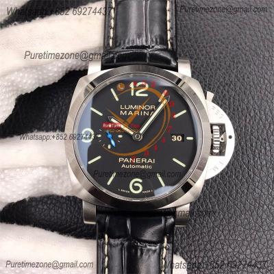 PAM01312 Luminor Marina P9010 Automatic Mens Watch VSF 1:1 Best Edition Black Dial on Black Leather Strap