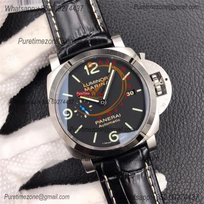 PAM01312 Luminor Marina P9010 Automatic Mens Watch VSF 1:1 Best Edition Black Dial on Black Leather Strap