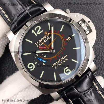 PAM01312 Luminor Marina P9010 Automatic Mens Watch VSF 1:1 Best Edition Black Dial on Black Leather Strap