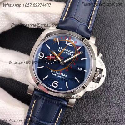 PAM01313 Luminor Marina P9010 Automatic Mens Watch VSF 1:1 Best Edition Blue Dial Blue Leather Strap