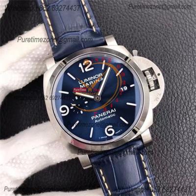 PAM01313 Luminor Marina P9010 Automatic Mens Watch VSF 1:1 Best Edition Blue Dial Blue Leather Strap