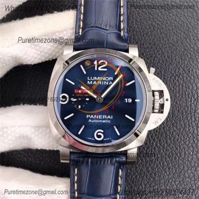 PAM01313 Luminor Marina P9010 Automatic Mens Watch VSF 1:1 Best Edition Blue Dial Blue Leather Strap