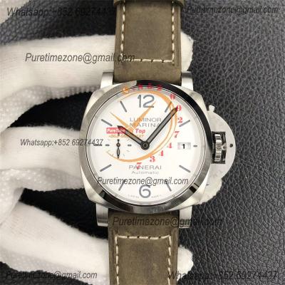 PAM01394 Luminor Marina P9010 Automatic Mens Watch 42mm VSF Best Edition White Dial Brown Asso Strap