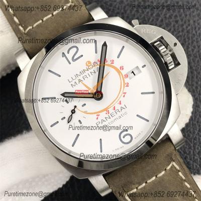 PAM01394 Luminor Marina P9010 Automatic Mens Watch 42mm VSF Best Edition White Dial Brown Asso Strap