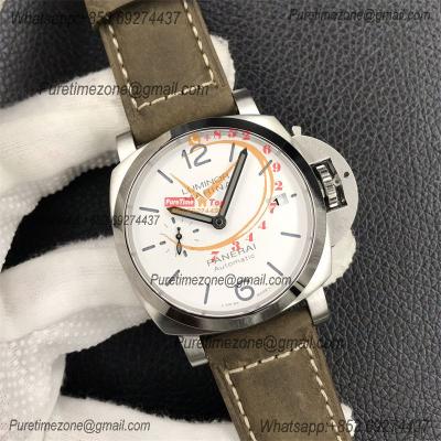 PAM01394 Luminor Marina P9010 Automatic Mens Watch 42mm VSF Best Edition White Dial Brown Asso Strap