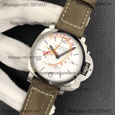 PAM01394 Luminor Marina P9010 Automatic Mens Watch 42mm VSF Best Edition White Dial Brown Asso Strap