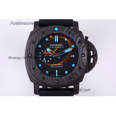 PAM01616 Submersible Carbotech P9010 Automatic Mens Watch 47 VSF Best Edition Black Dial Blue Markers Rubber Strap