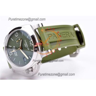 PAM01056 Luminor 1950 GMT P9011 Automatic Mens Watch VSF 1:1 Best Edition Green Dial Rubber Strap