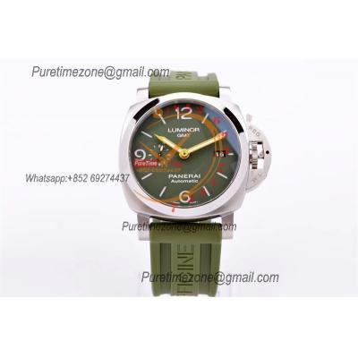 PAM01056 Luminor 1950 GMT P9011 Automatic Mens Watch VSF 1:1 Best Edition Green Dial Rubber Strap