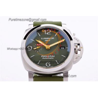 PAM01056 Luminor 1950 GMT P9011 Automatic Mens Watch VSF 1:1 Best Edition Green Dial Rubber Strap