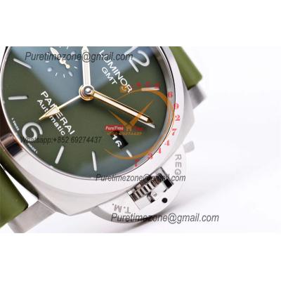 PAM01056 Luminor 1950 GMT P9011 Automatic Mens Watch VSF 1:1 Best Edition Green Dial Rubber Strap