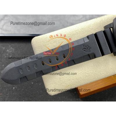 PAM01324 Submersible GMT Carbotech Navy Seals P9011 Automatic Mens Watch 44mm VSF Best Edition Carbon Dial Rubber Strap