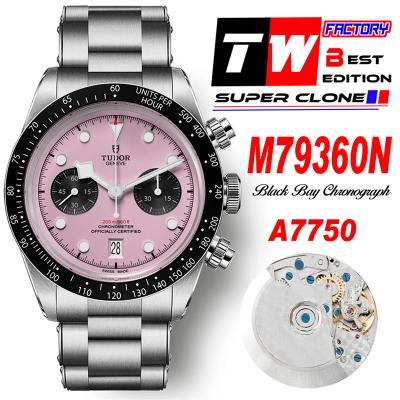 M79360N BLACK BAY CHRONO Automatic Chronograph Mens Watch TWF Pink Dial Stainless Steel Bracelet Super Clone