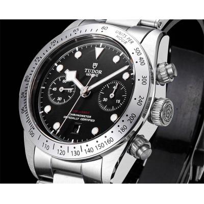 M79350 BLACK BAY CHRONO Automatic Chronograph Mens Watch TWF Black Dial Stainless Steel Bracelet Super Clone